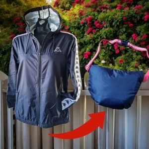Kappa Unisex Windbreaker Jacket Convertible to Fanny Pack
